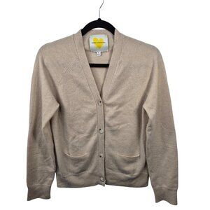 Kerri Rosenthal Sweater Womens S Beige 100% Cashmere Cardigan Knit Long Sleeve